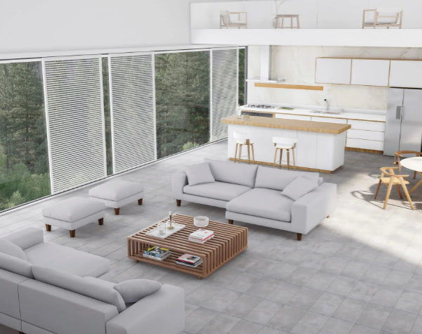 Living Room | Belgique Sky Porcelain Tile