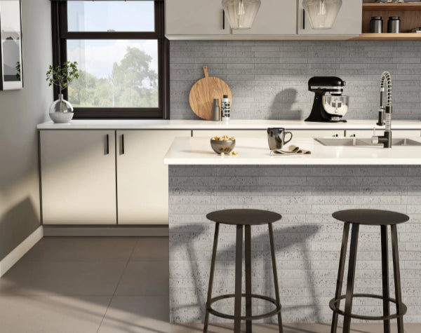 Kitchen | Cement Block Smoke Porcelain Tile