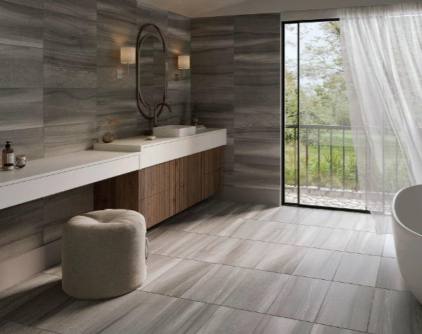 Bathroom | Sandwaves Chateau Grey Porcelain Tile