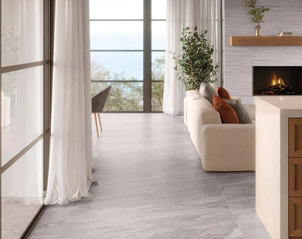 Living Room | Storm Grey Porcelain Tile