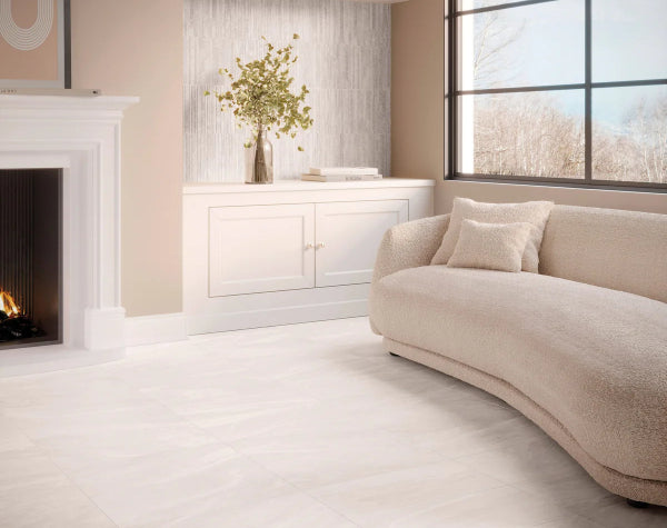 Living Room | Storm White Porcelain Tile