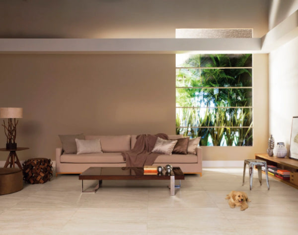 Living Room | Travertino Navona Bianco Porcelain Tile