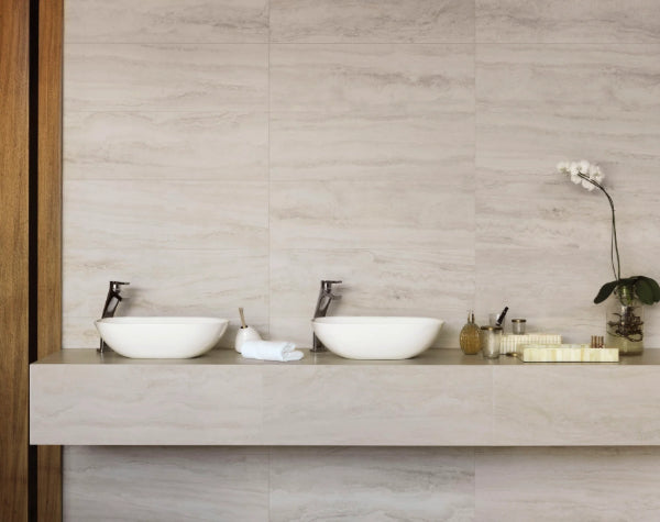 Bathroom | Travertino Navona Bianco Porcelain Tile