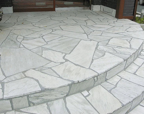 Lilly White Quartzite Split-Face Random Edge Paver Flagstone Hawaii Stone Imports