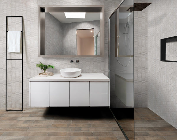 Bathroom | Roccia Di Roma Ivory Porcelain Tile