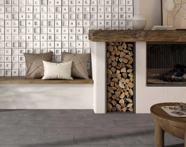 Living Room | Creta Coal Porcelain Tile