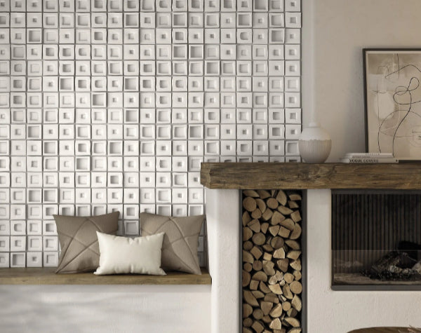 Living Room | Carven White Porcelain Tile