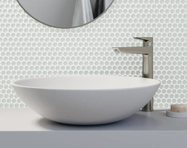 Bathroom | Pure Silk Glass Penny Rounds Mosaic