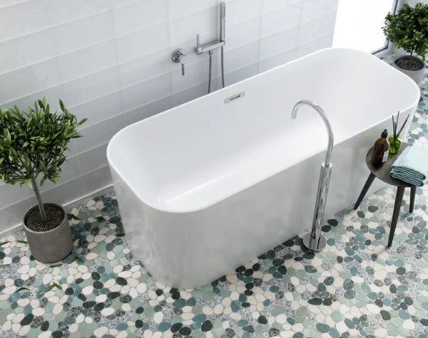 Bathroom | Bird's Egg Blend Level Pebble Mosaic