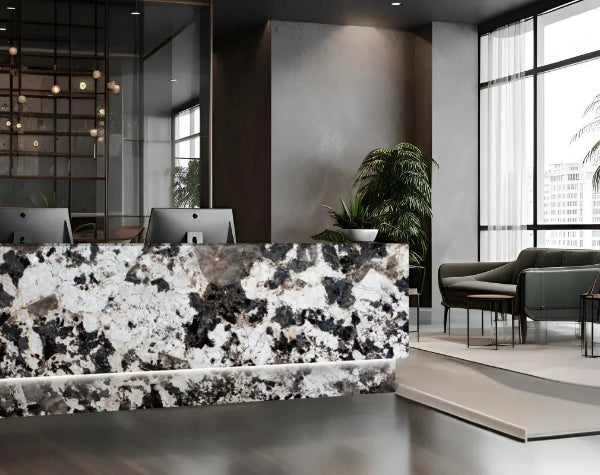 Front Desk | Morium Crystal Quartzite Slab