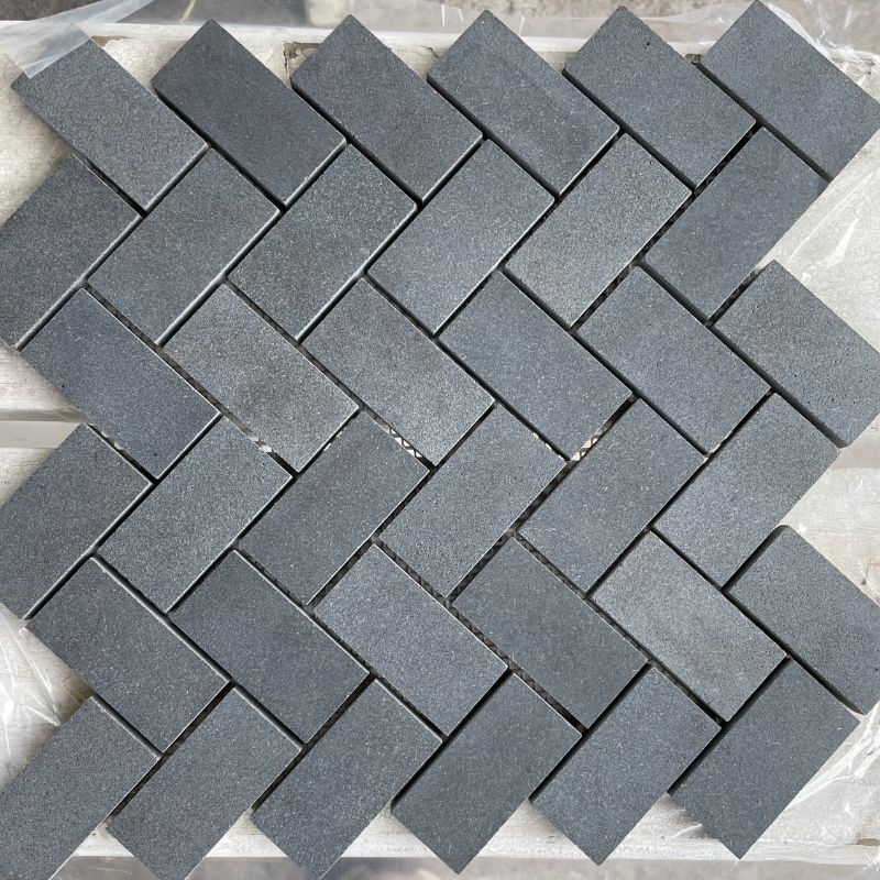 Solid Lava Grey Basalt Mosaic Hawaii Stone Imports